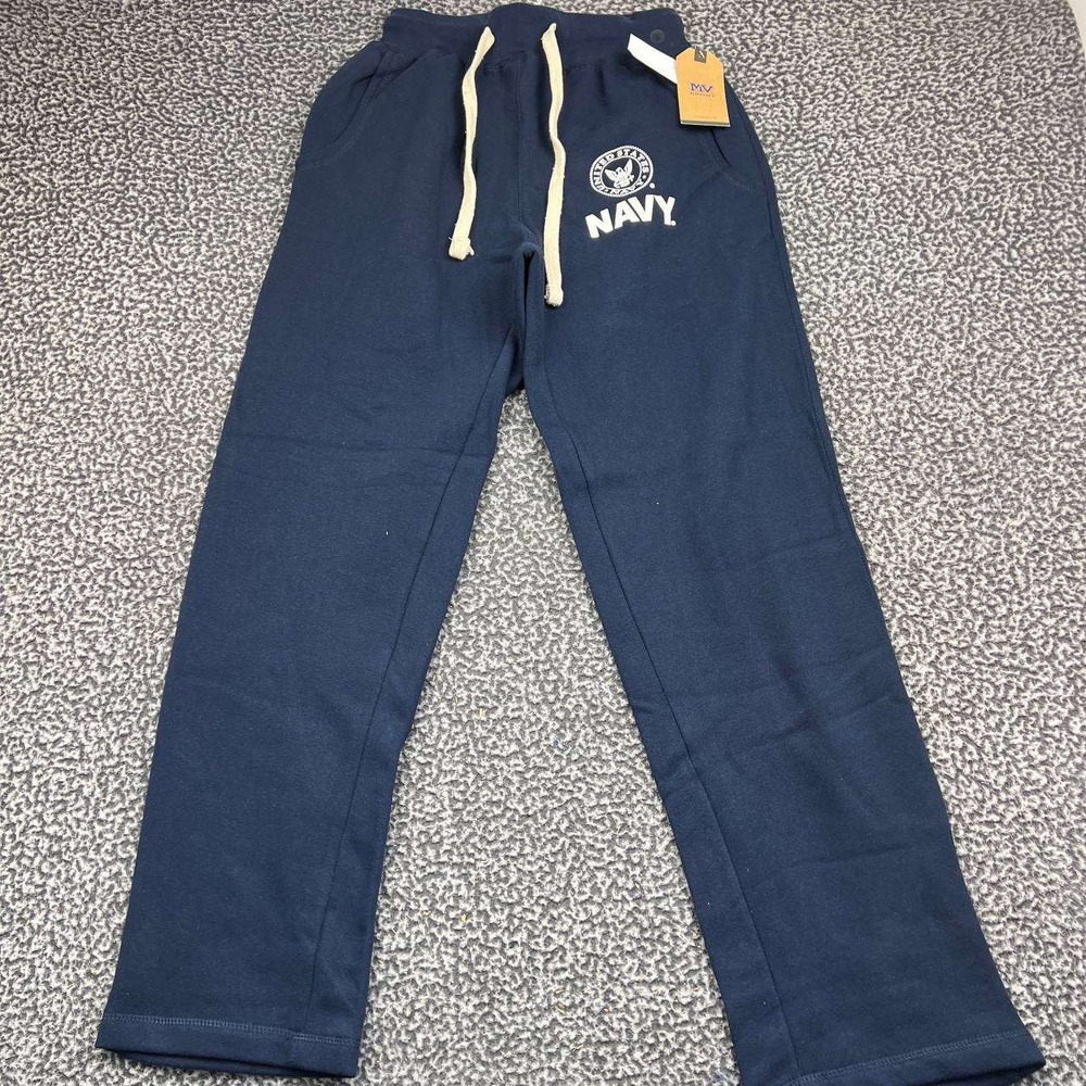 US Navy Sweatpants Men Small Navy Blue Pro-Weave Fleece Lounge Pants 26x33 New